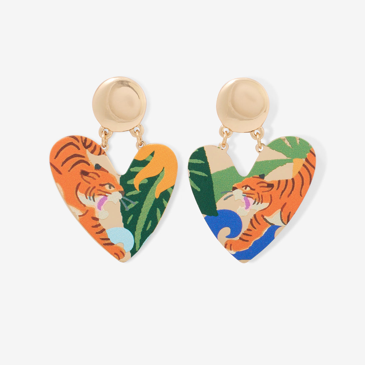 Boucles d'oreilles cœurs Balagane imprimé jungle