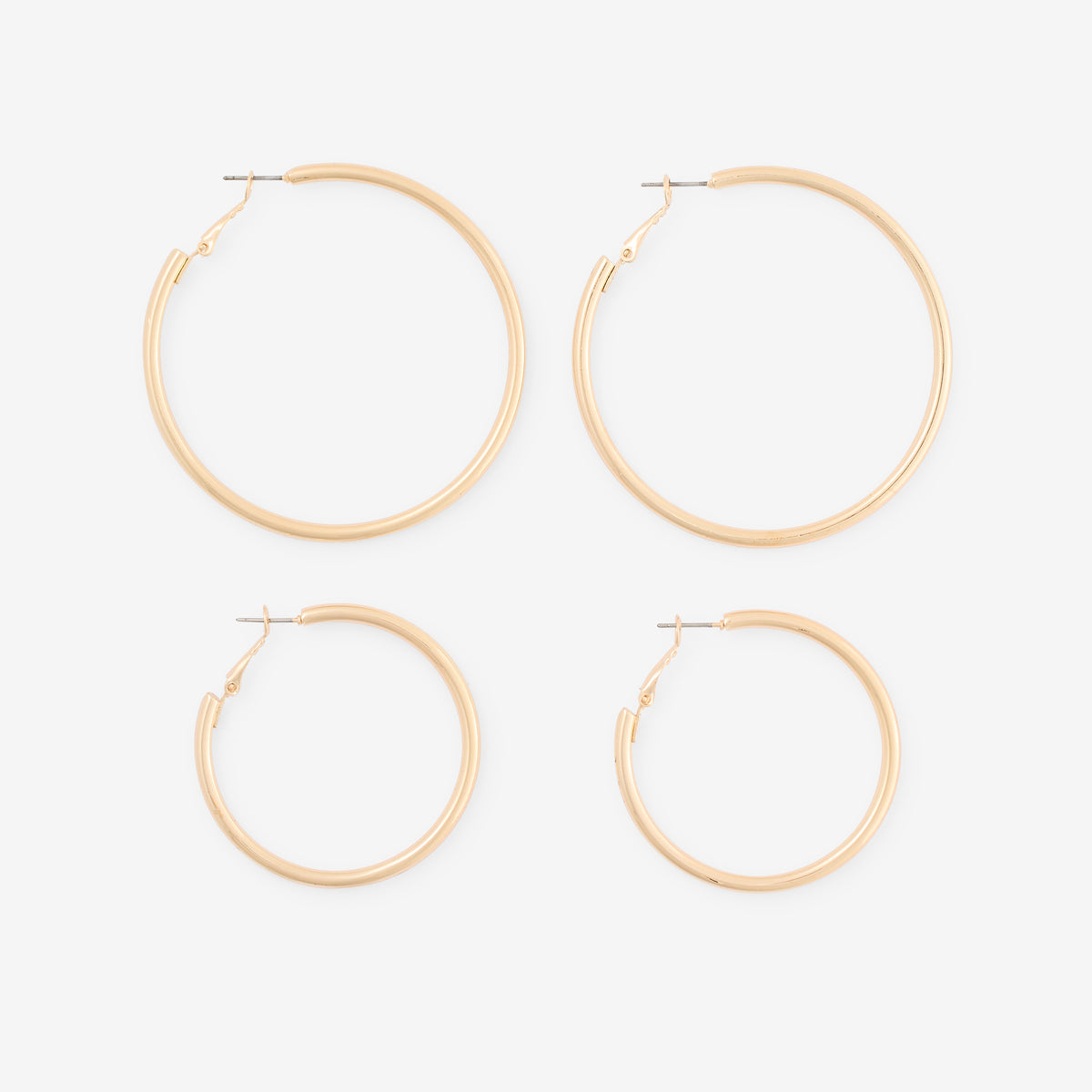 Set de 2 paires de créoles dorées