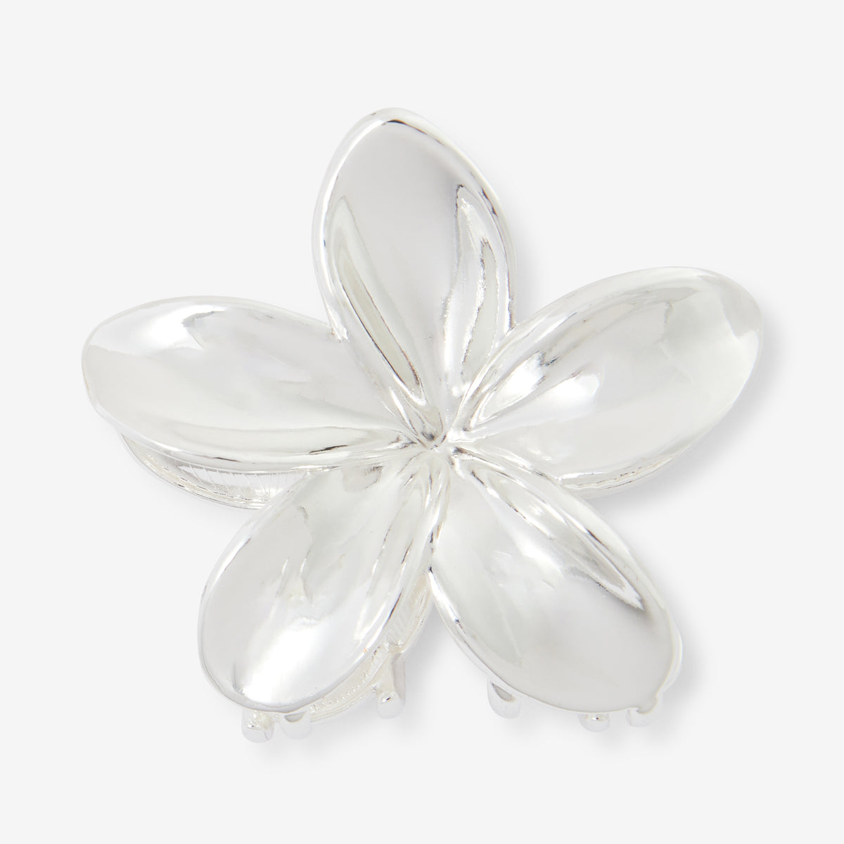 Pince à cheveux fleur argentée