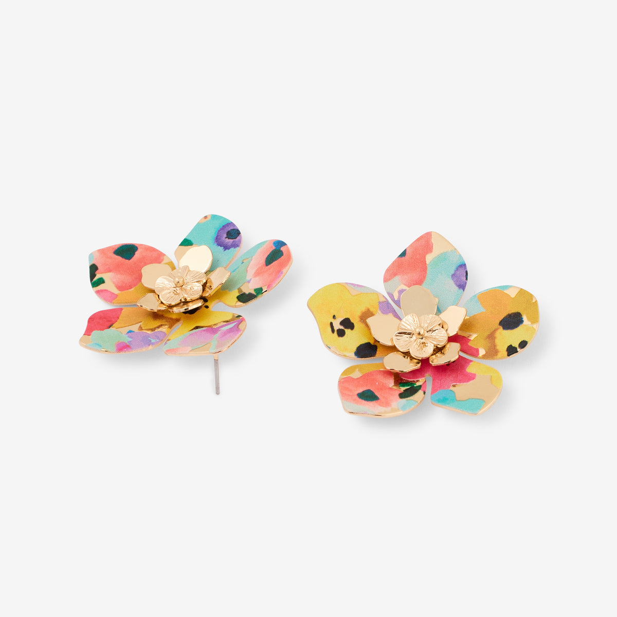 Boucles d'oreilles fleurs Balagane imprimé fleurs