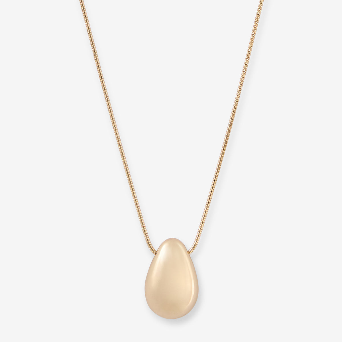 Collier chaine pendentif galet doré