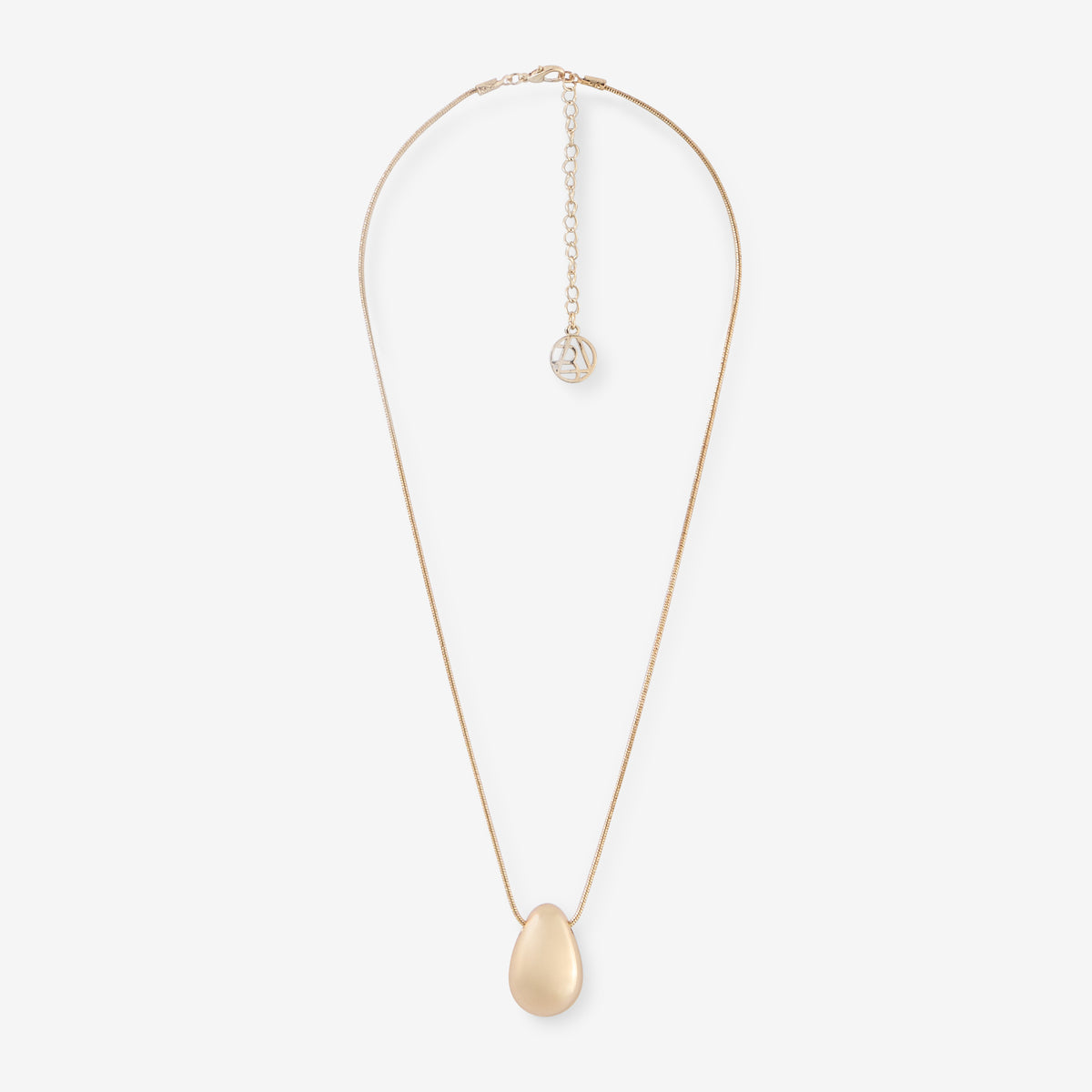 Collier chaine pendentif galet doré