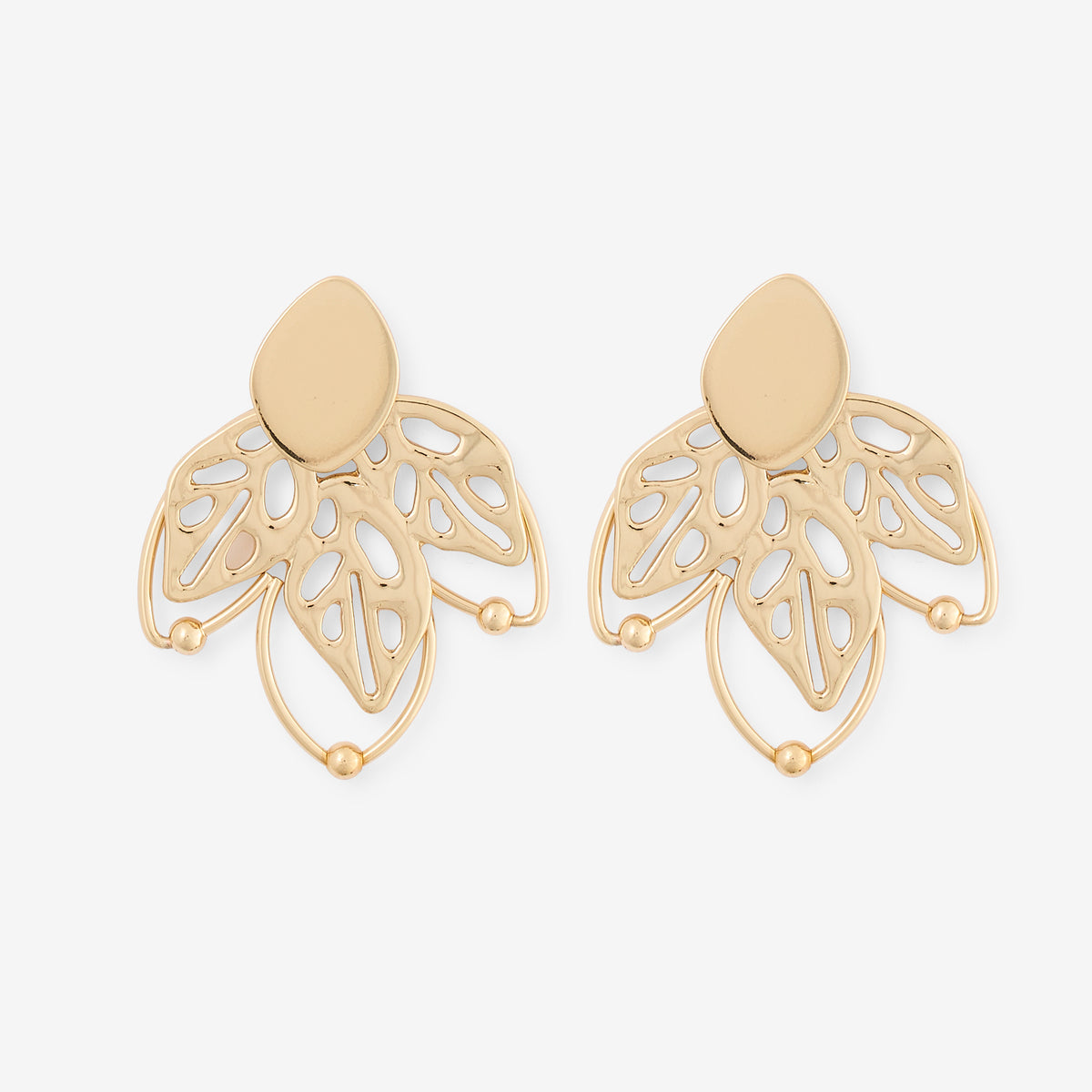 Boucles d'oreilles feuilles dorées