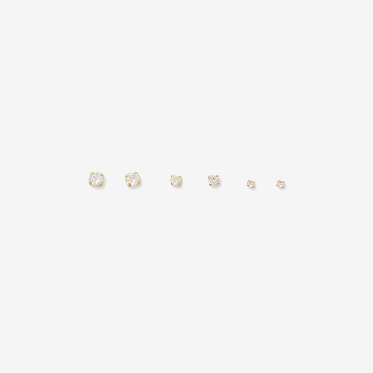 Set 3 paires de puces d'oreilles zircon - argent 925 doré