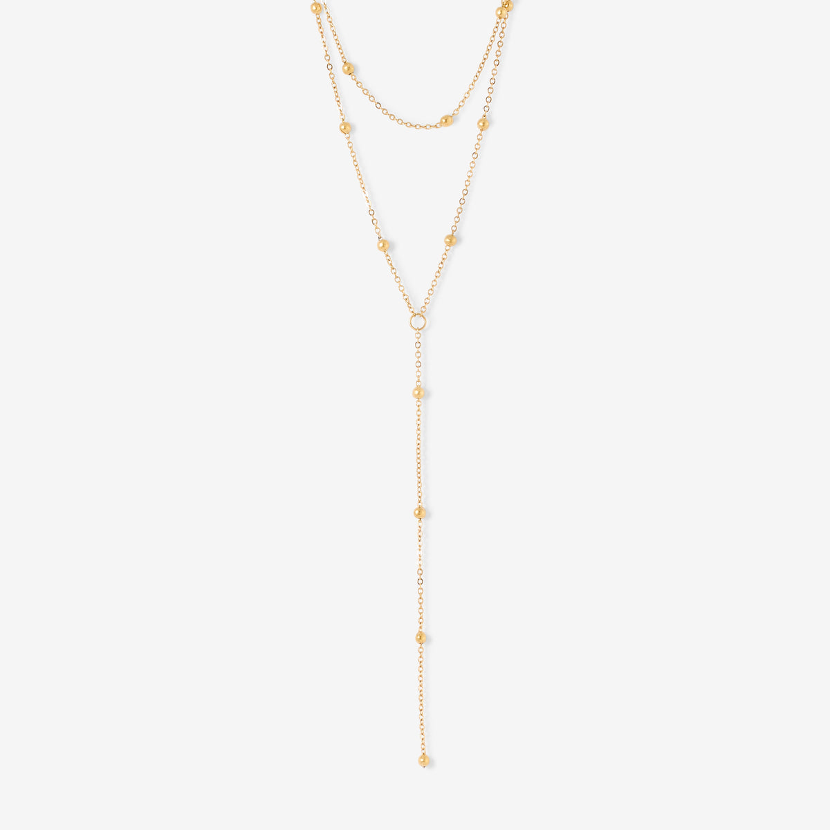 Collier boules acier inoxydable doré