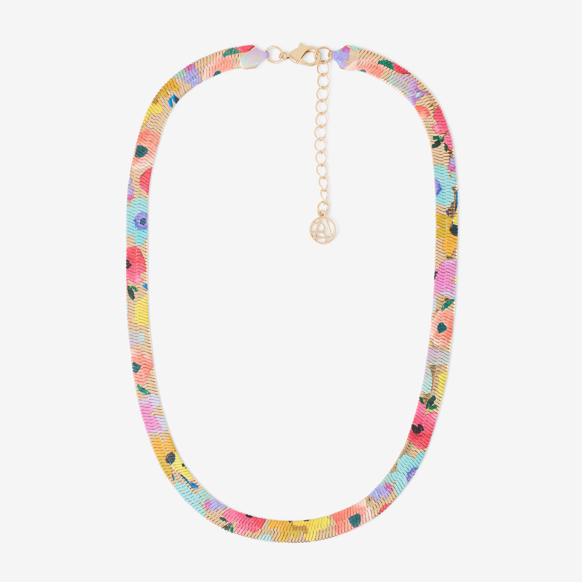 Collier chaine serpent Balagane imprimé floral