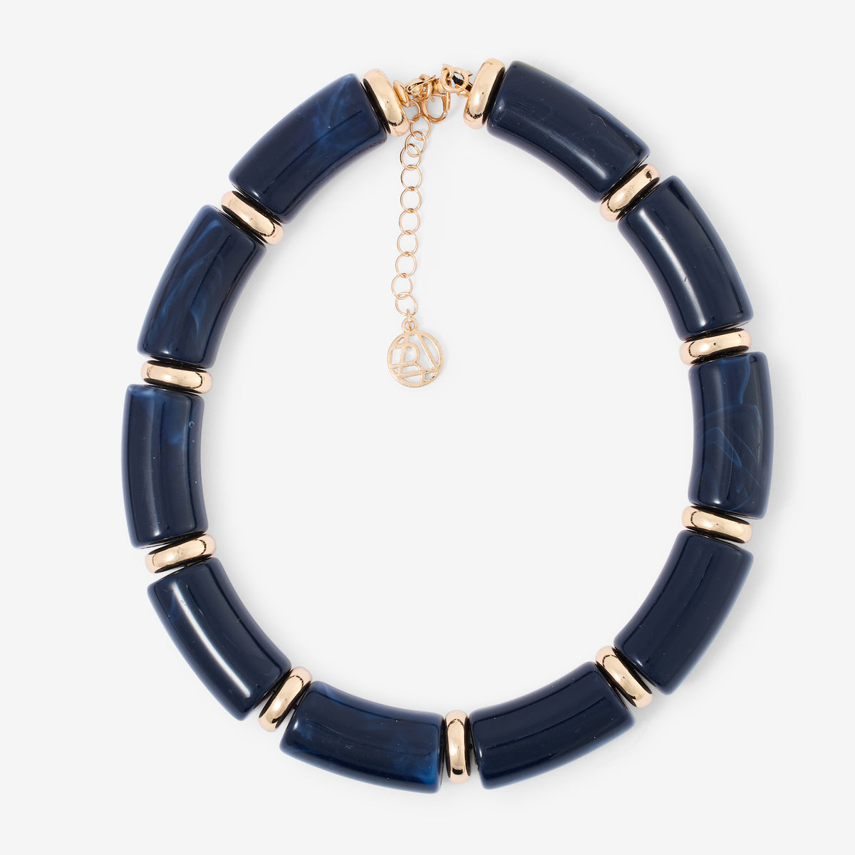 Collier fantaisie bleu marine