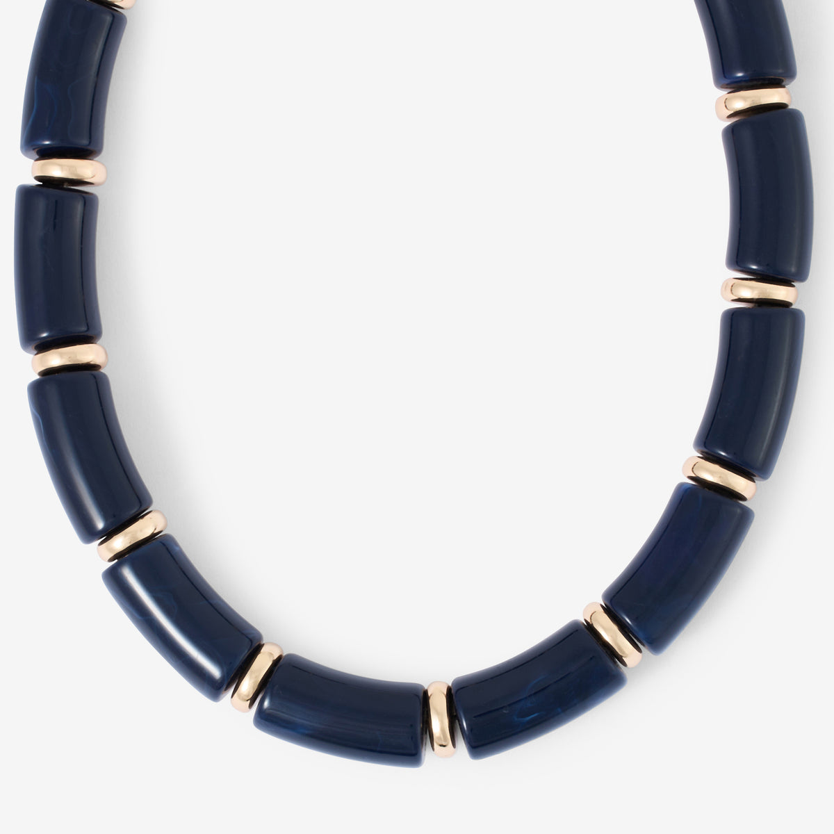 Collier fantaisie bleu marine