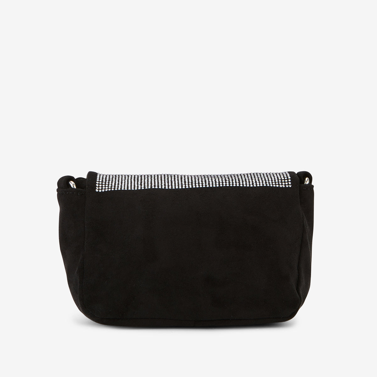Petit sac à bandoulière effet suédé et strass