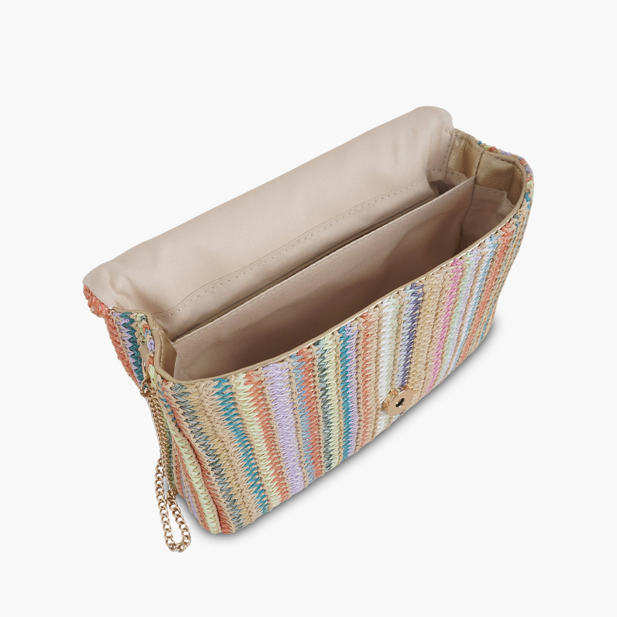 Sac texturé à rayures multicolores