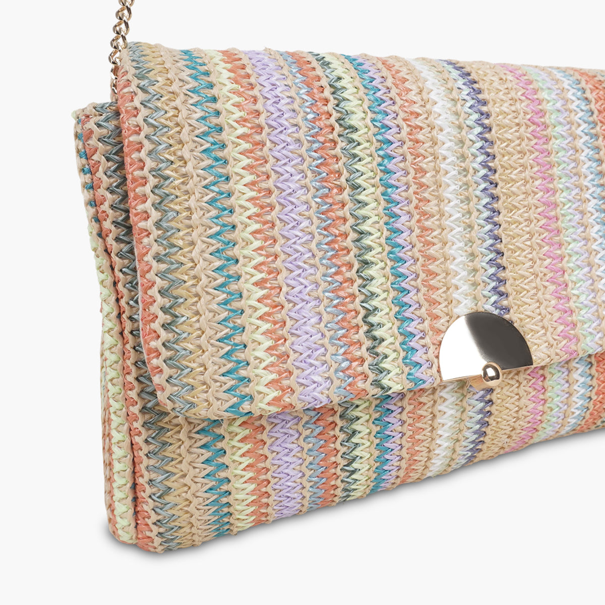 Sac texturé à rayures multicolores