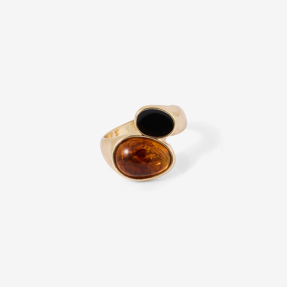 Bague twistée marron et noir