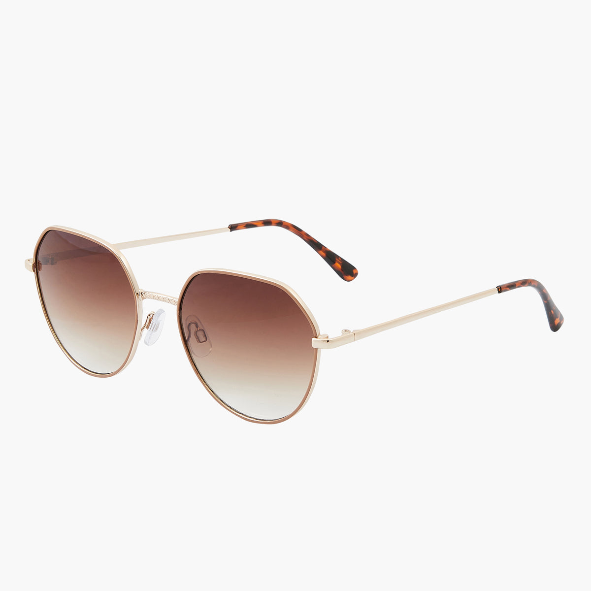 Lunettes de soleil marron forme ronde