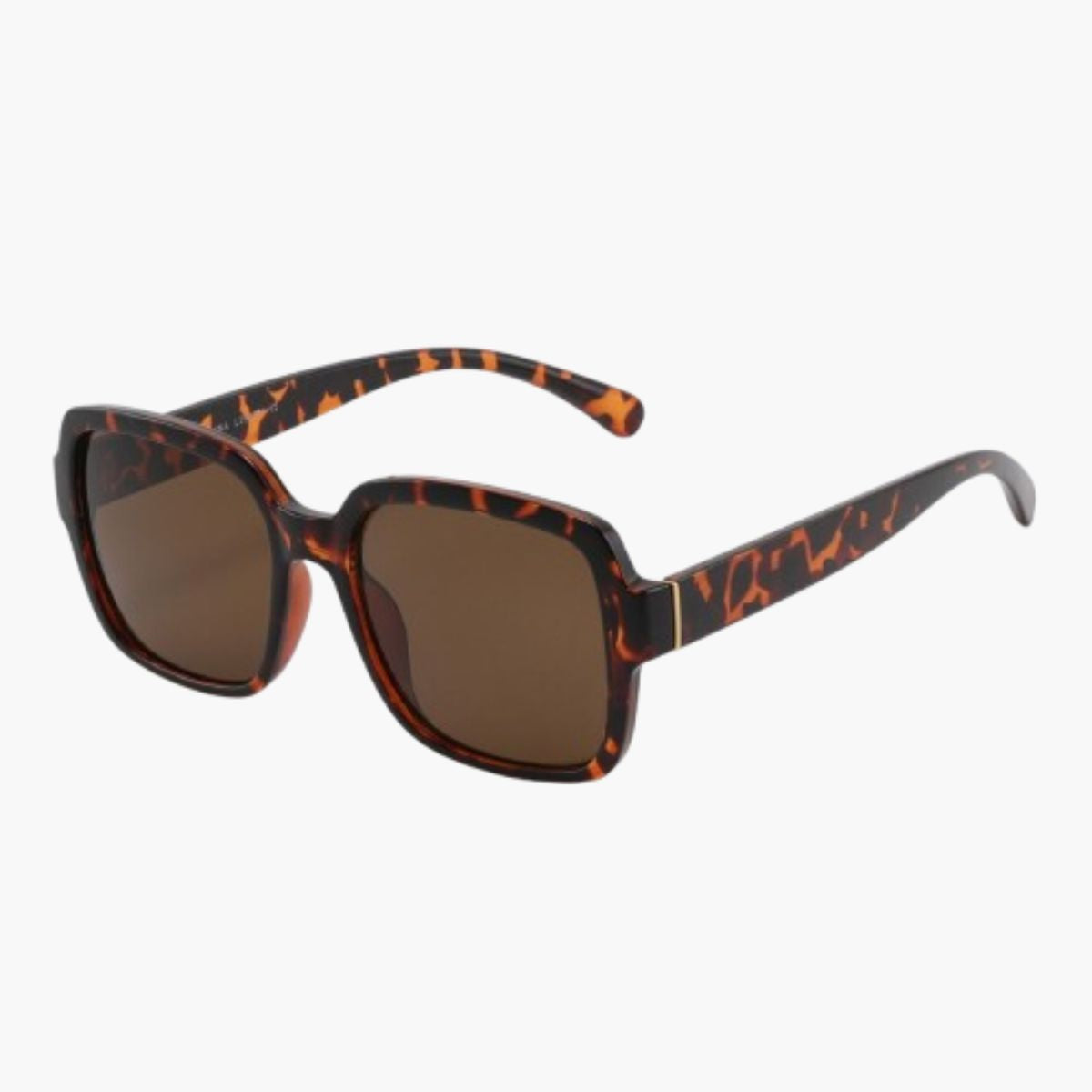 Lunettes de soleil marron écailles forme carrée