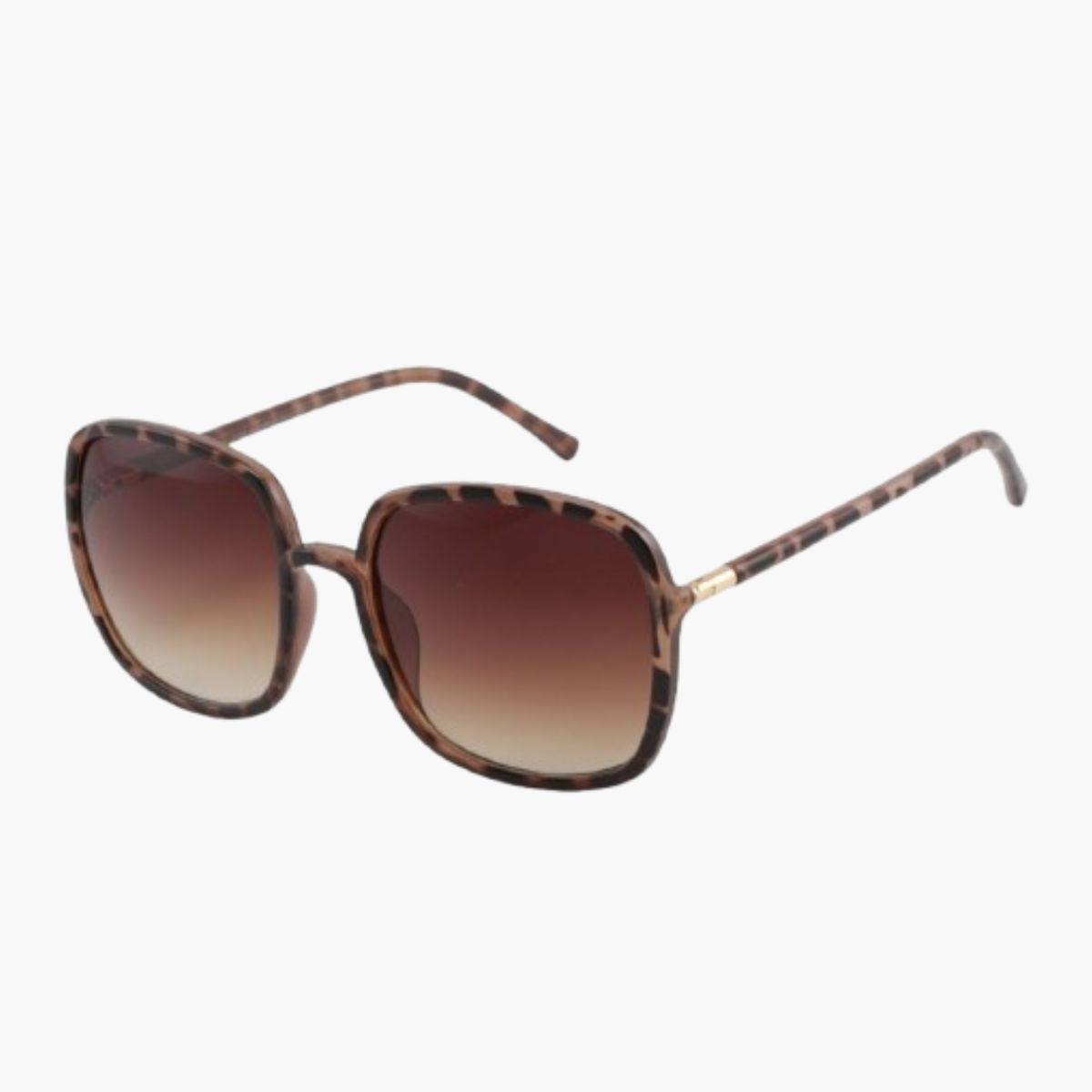 Lunettes de soleil écaille marron forme carrée