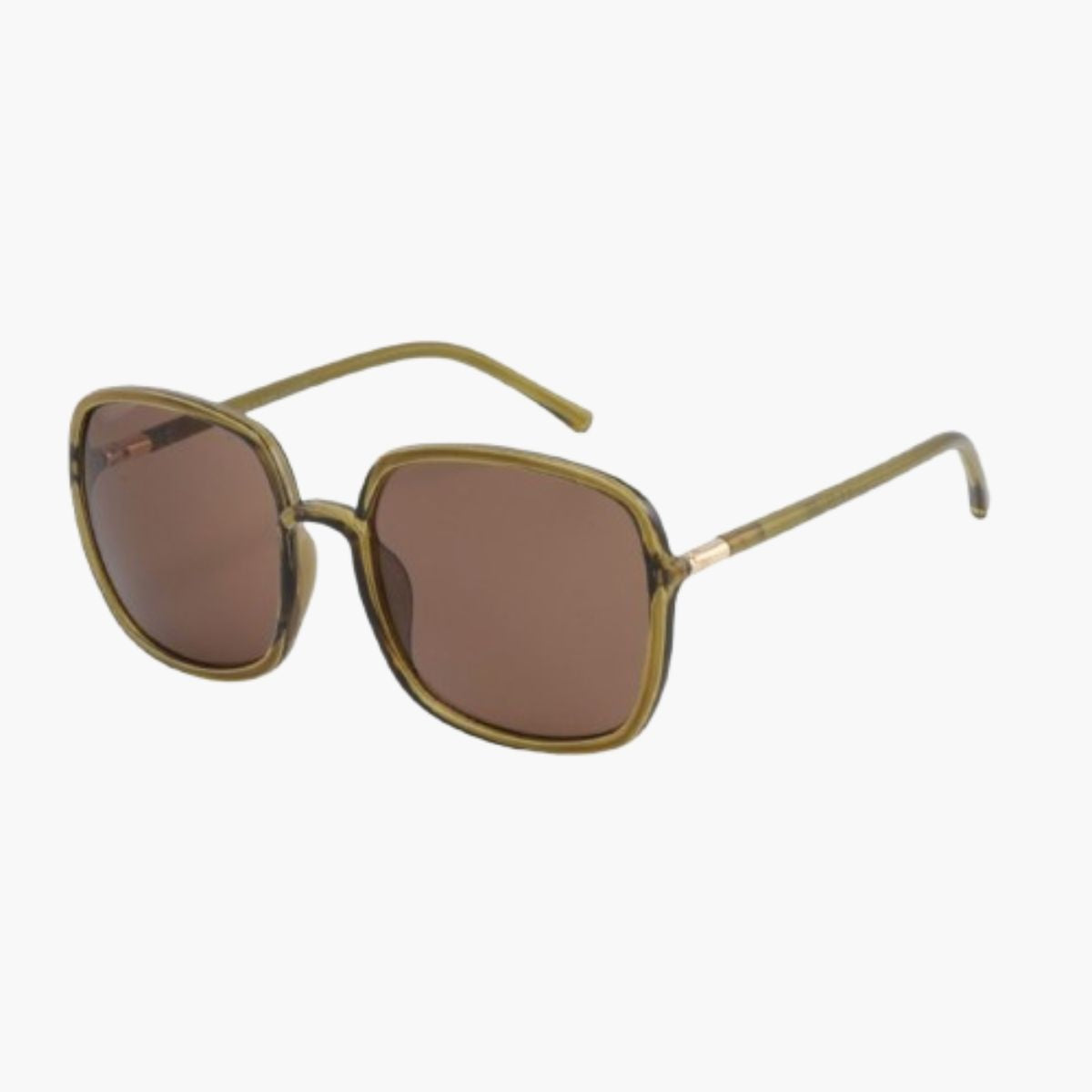 Lunettes de soleil kaki forme carrée