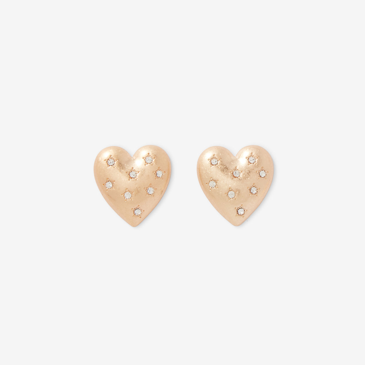 Boucles d'oreilles cœur doré strassé