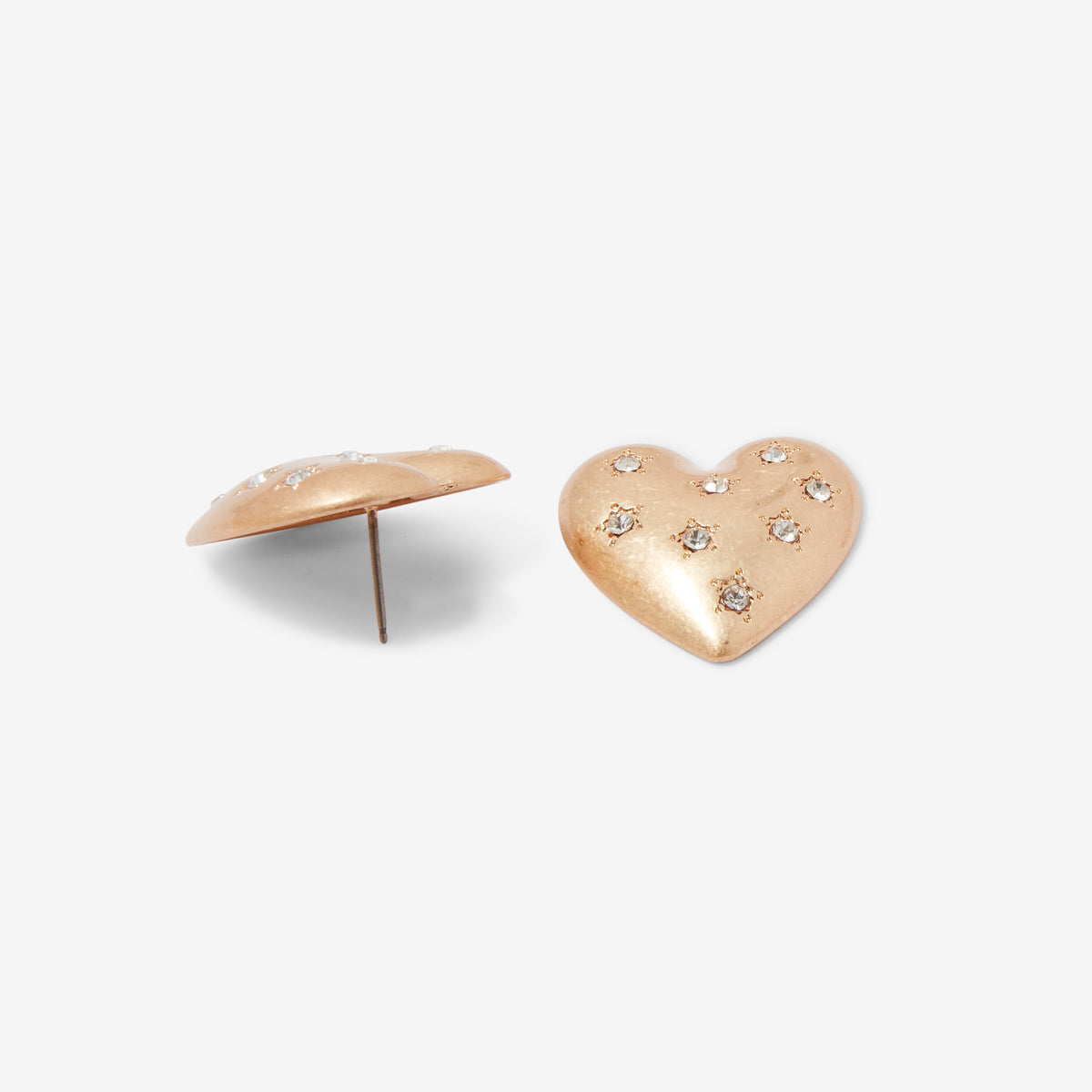 Boucles d'oreilles cœur doré strassé