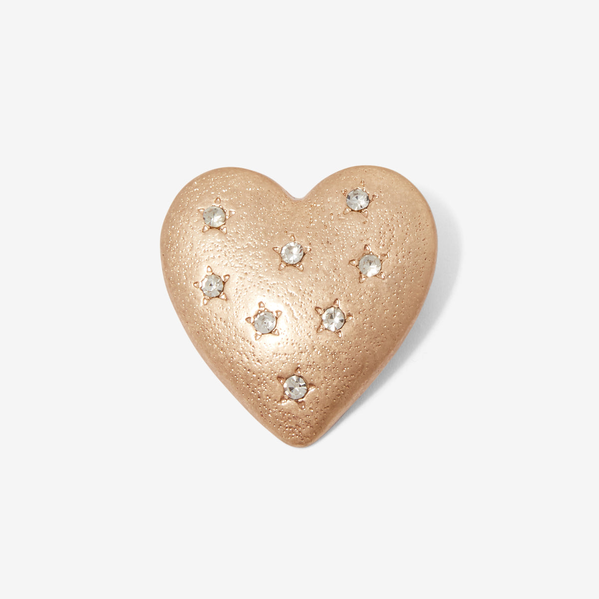 Broche cœur doré strassé