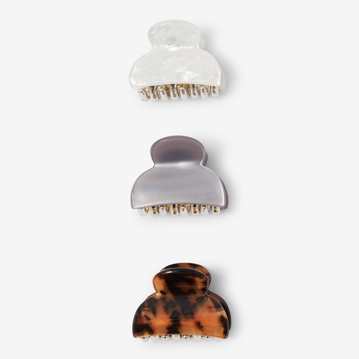 Set de 3 petites pinces à cheveux en résine