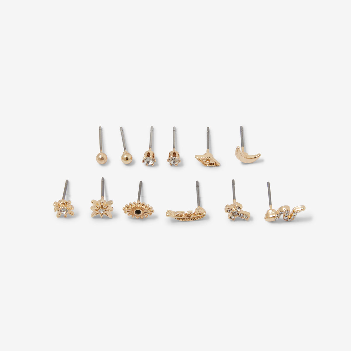 Set de 12 puces d'oreilles dépareillées serpent et œil