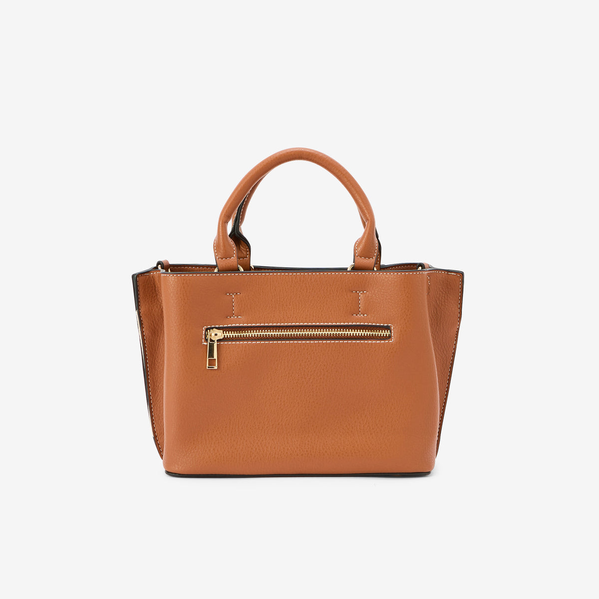 Sac porté main effet grainé camel