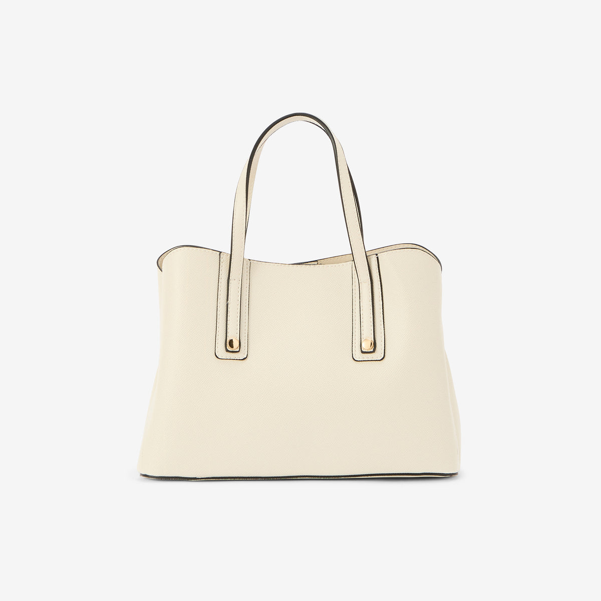 Petit sac à main effet grainé ivoire