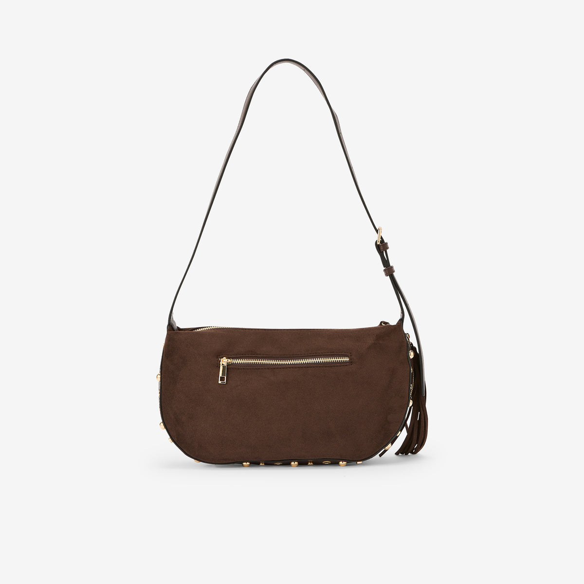 Sac effet suédé marron à franges