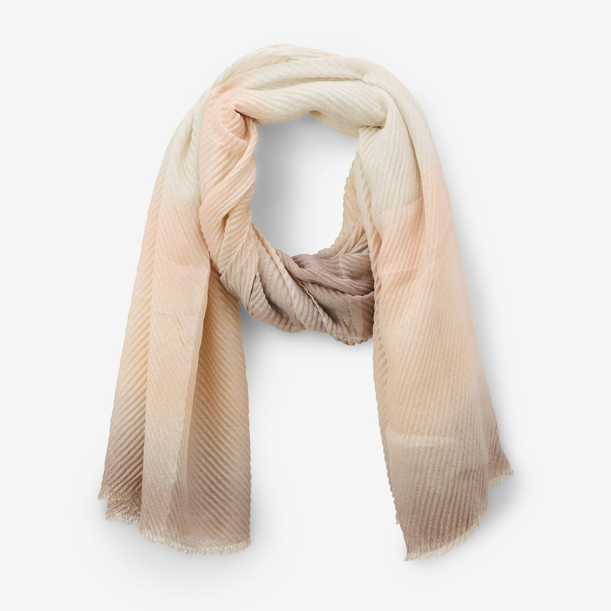 Foulard plissé dégradé nude
