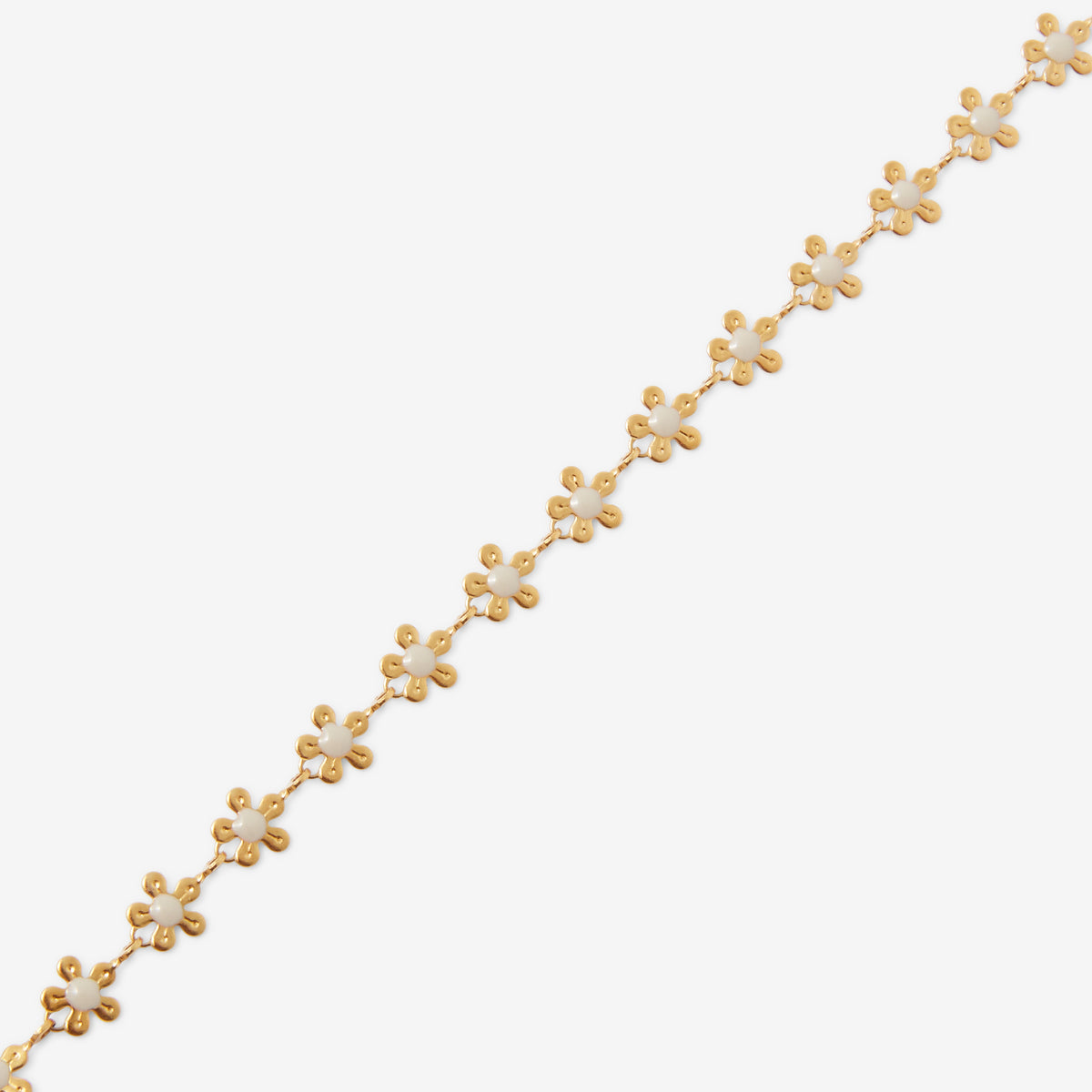 Bracelet chaine fleurs en acier inoxydable