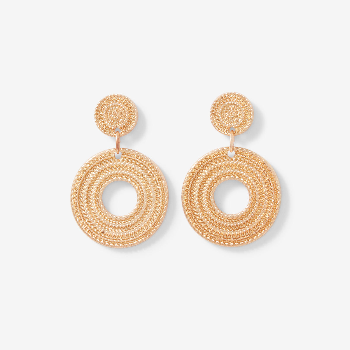Boucles d'oreilles pendantes cercles dorés