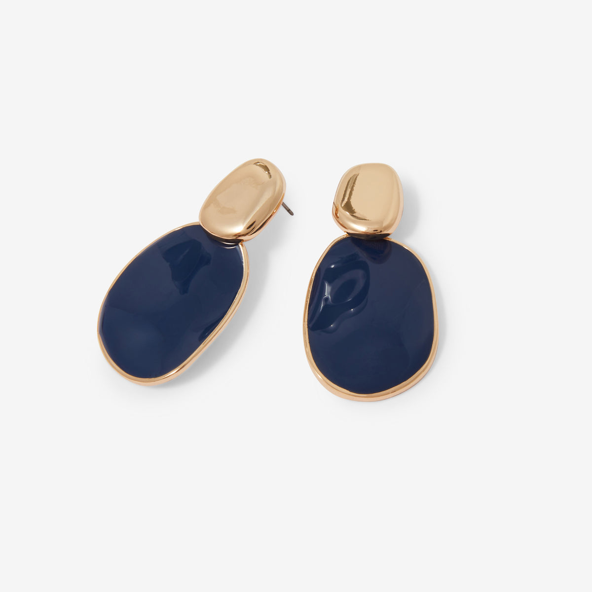 Boucles d'oreilles ovales bleu marine