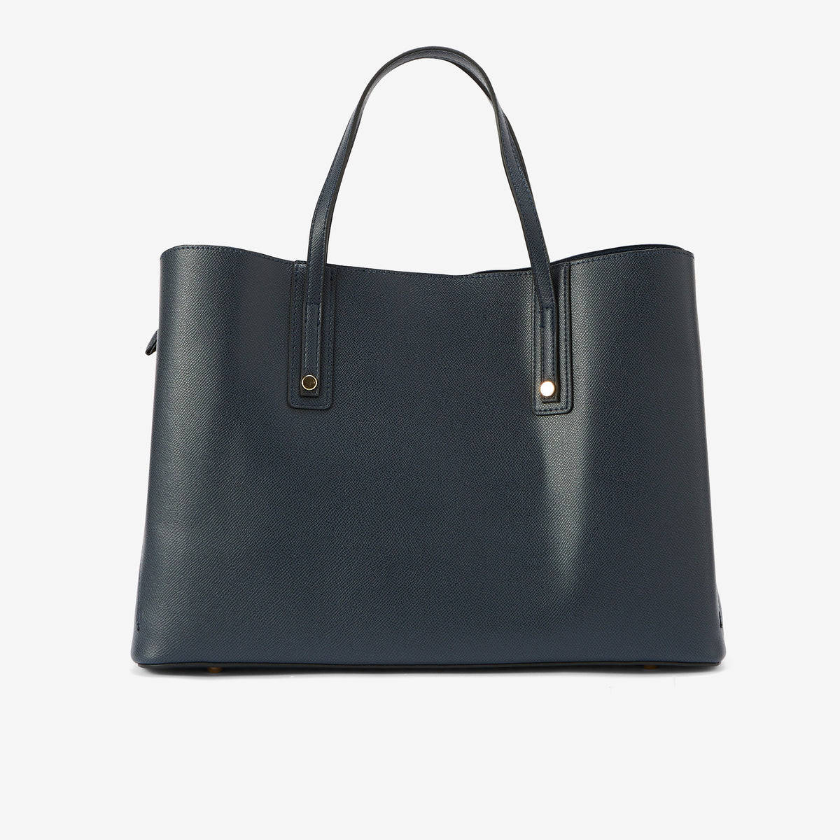 Grand sac à main effet grainé bleu marine