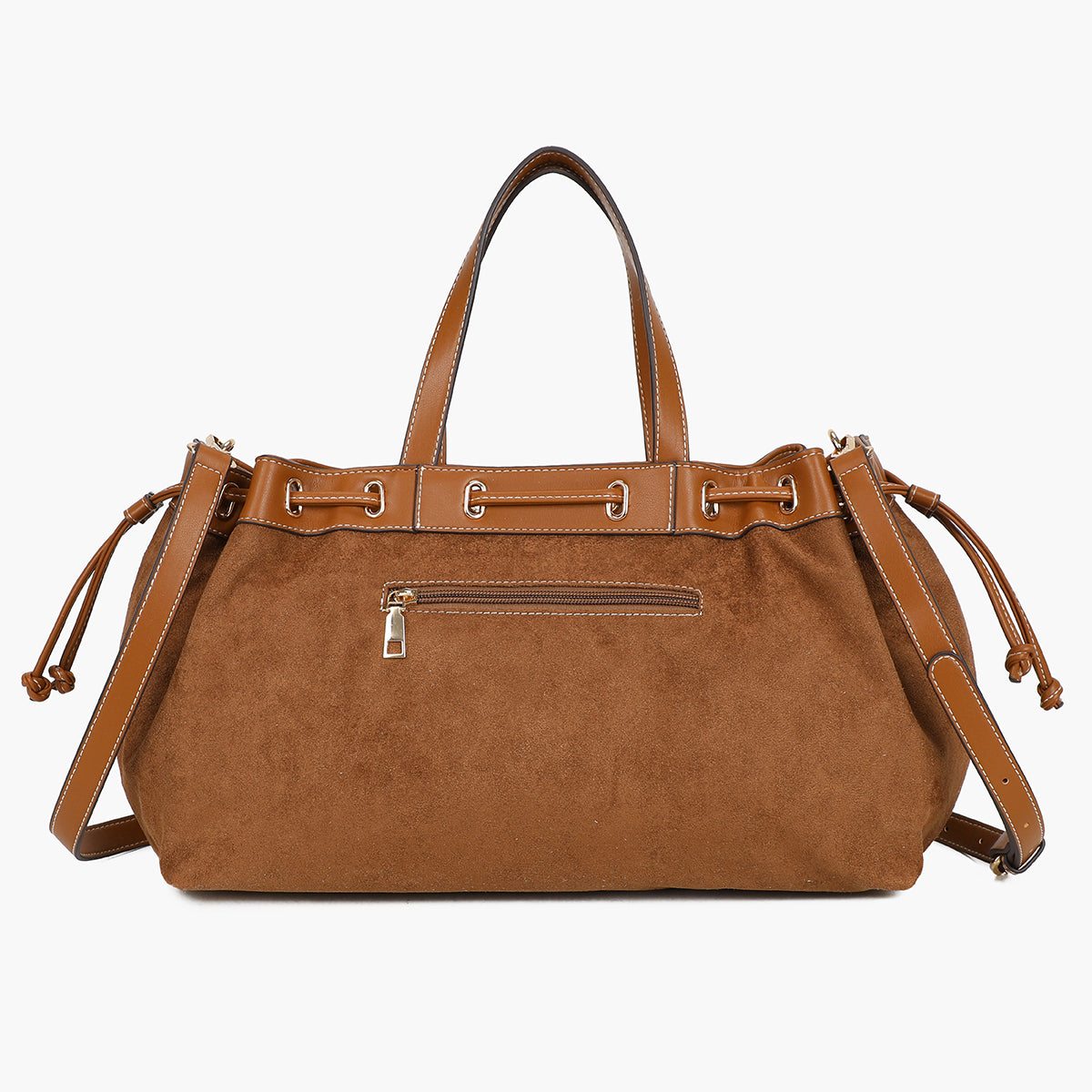 Sac bowling effet suédé camel