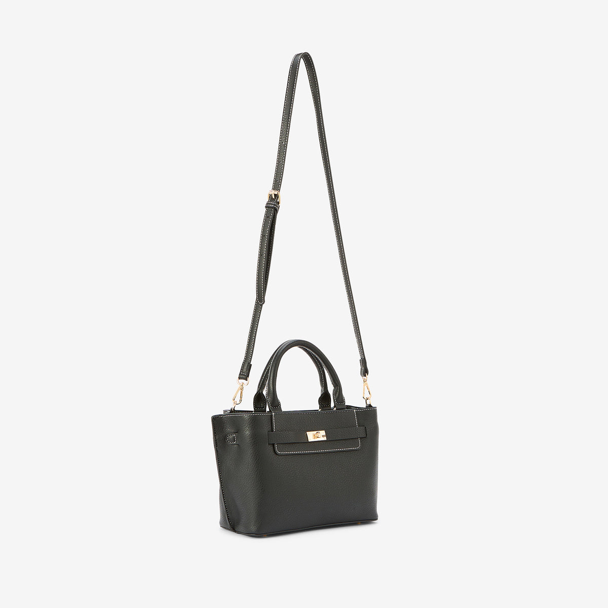 Sac porté main effet grainé noir