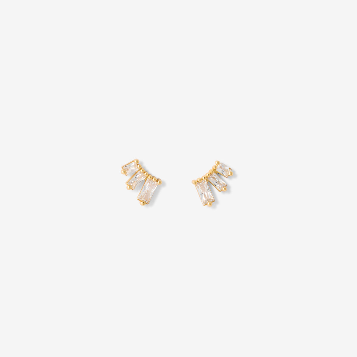 Petites puces d'oreilles 3 zircon argent garanti 925