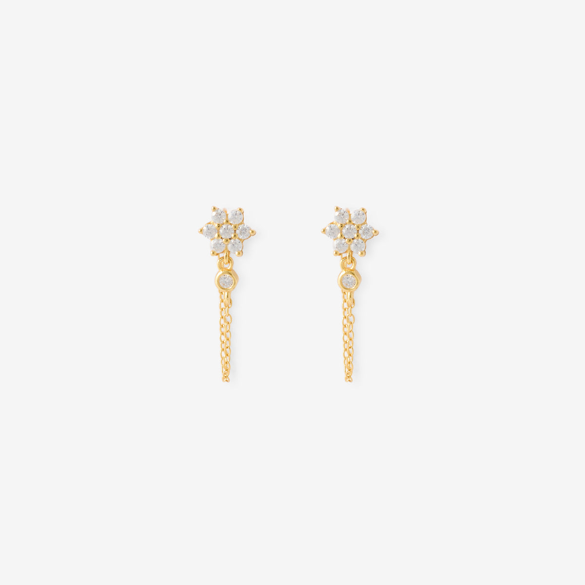 Puces d'oreilles chaine avec zirconium en argent garanti