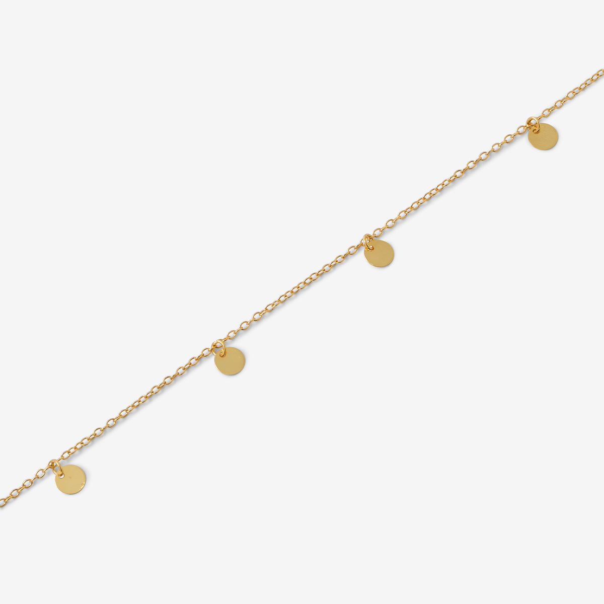 Chaine de cheville multi disques en argent garanti doré