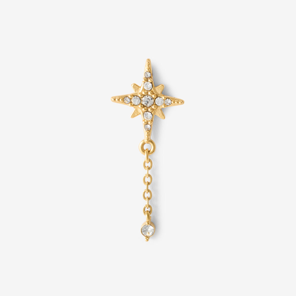 Piercing helix/tragus étoile et chaine en acier chirurgical