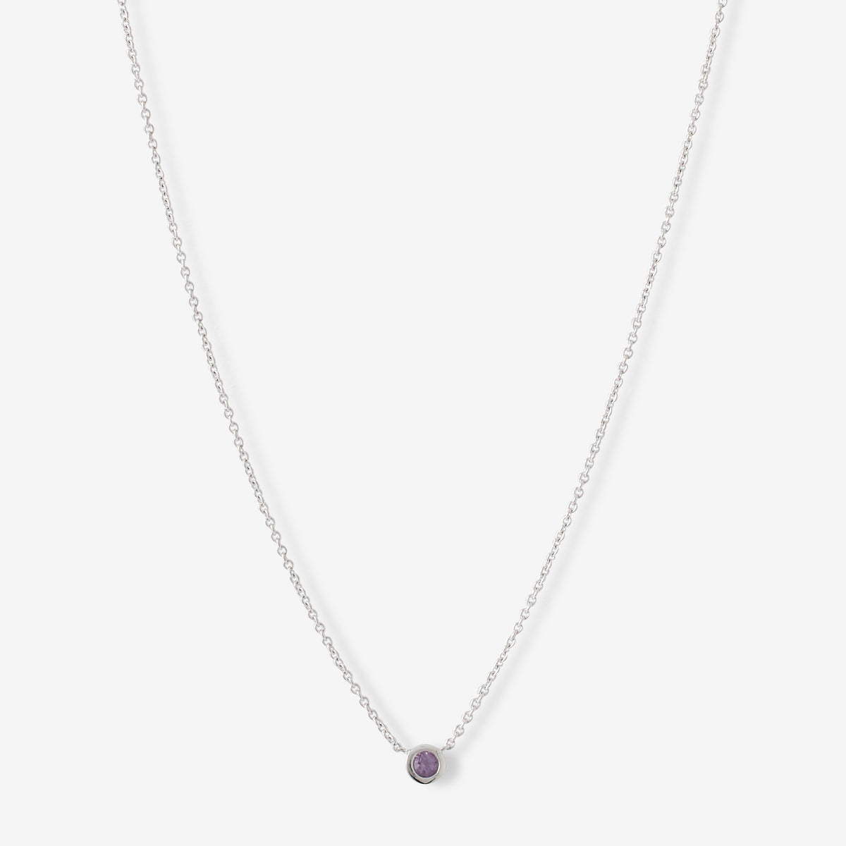 Collier argent 925 serti d'une pierre d'Améthyste