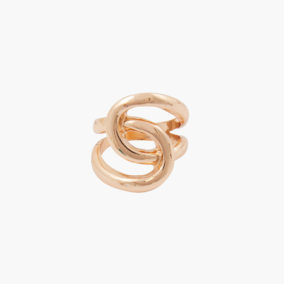 Grosse bague entremêlée dorée