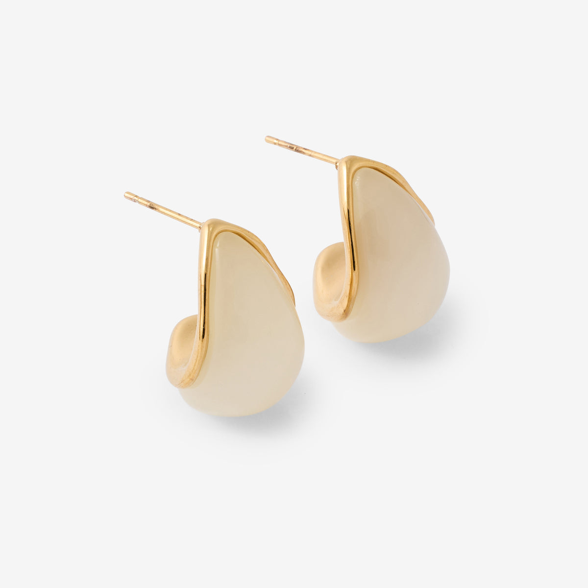 Boucles d'oreilles gouttes en résine et en acier inoxydable