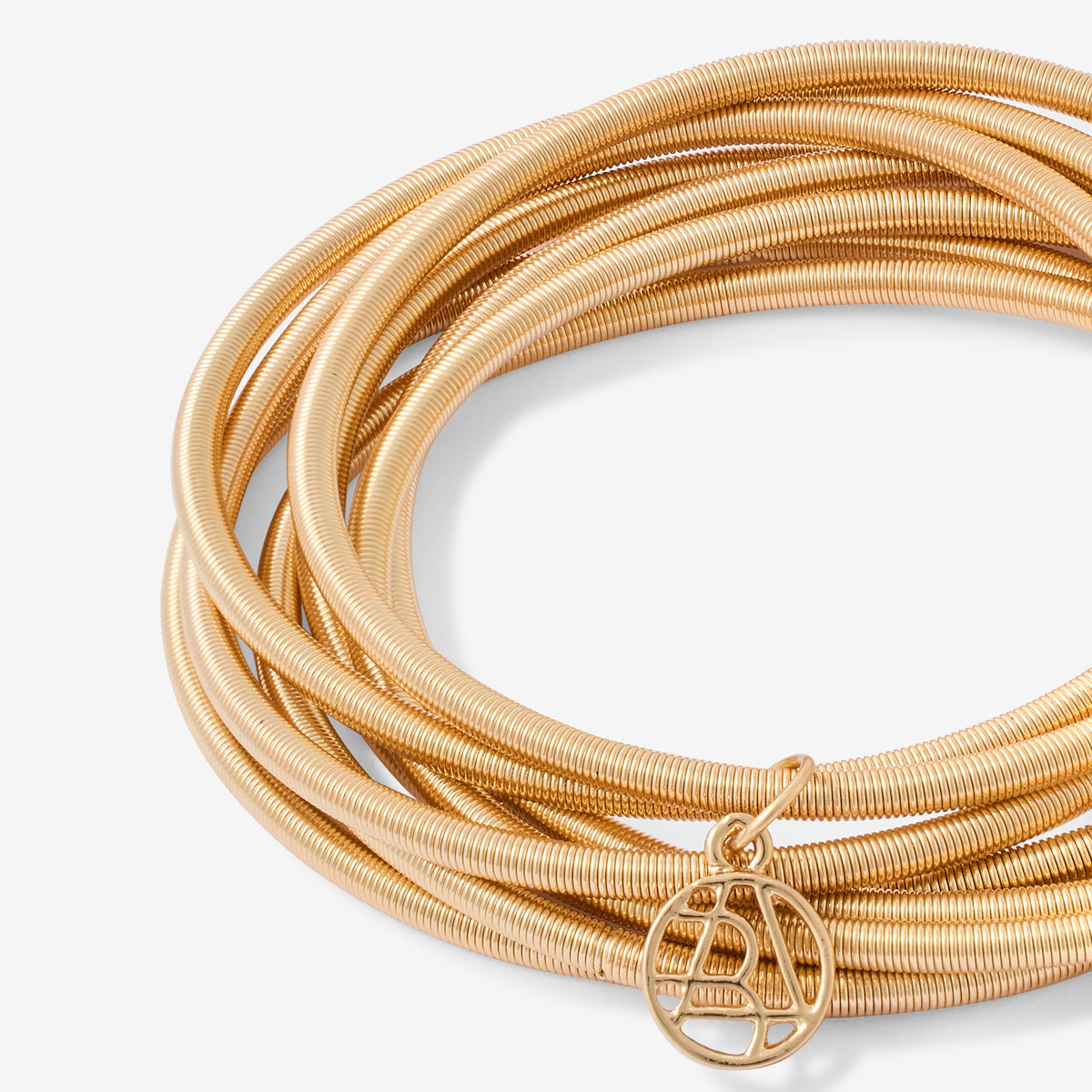 Set de 8 bracelets ressorts dorés