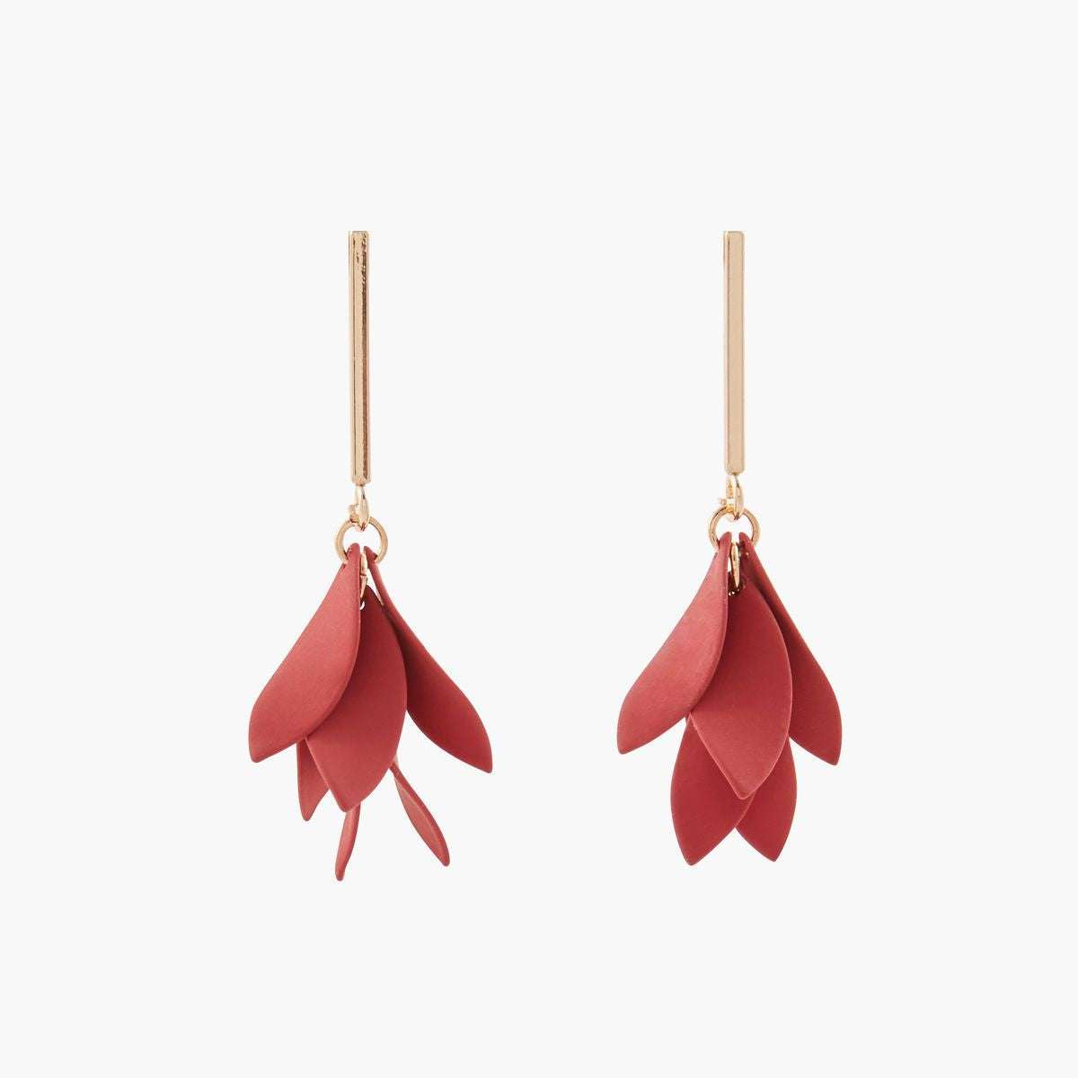 Boucles d'oreilles pétales rouges