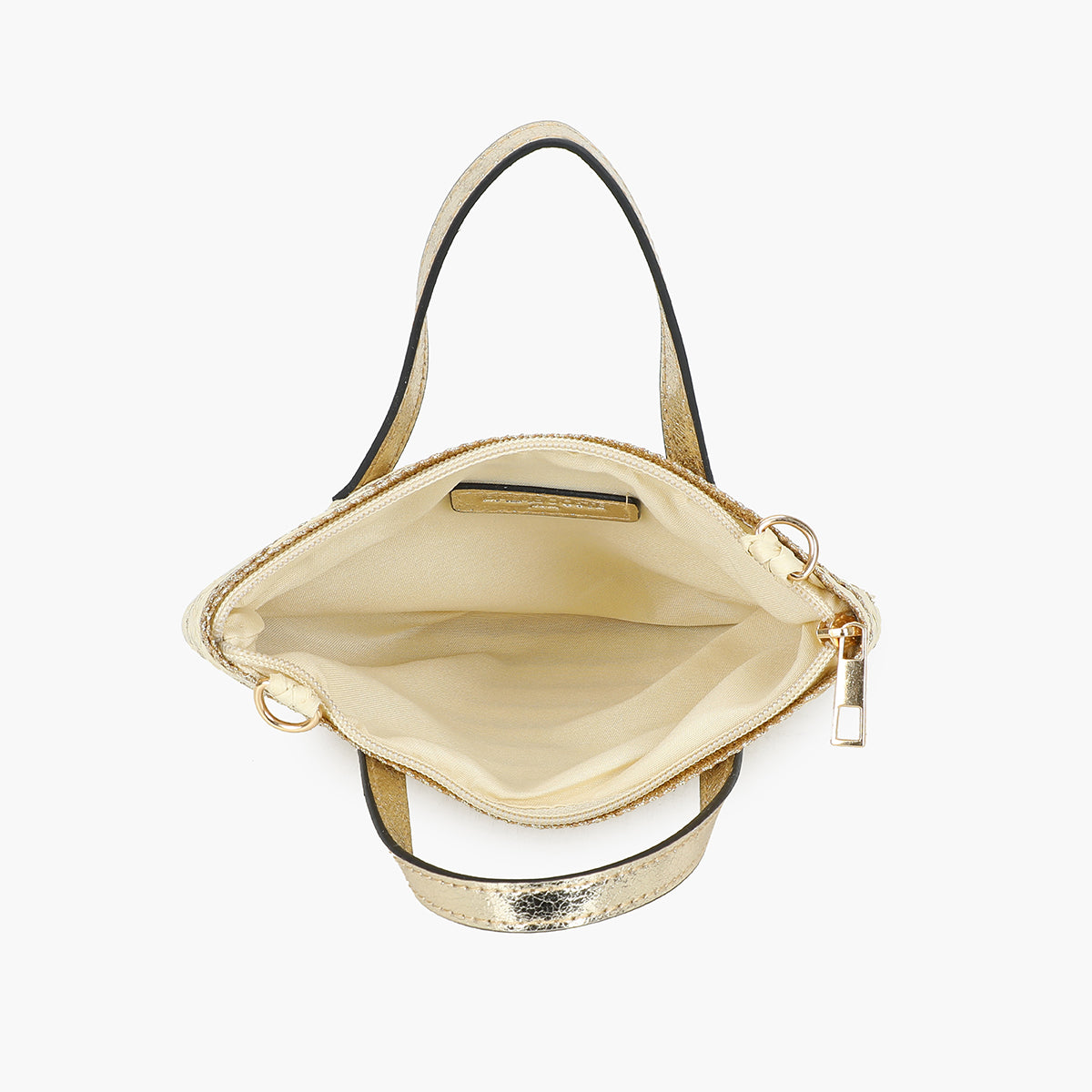 Pochette rayée beige effet paille à bandoulière