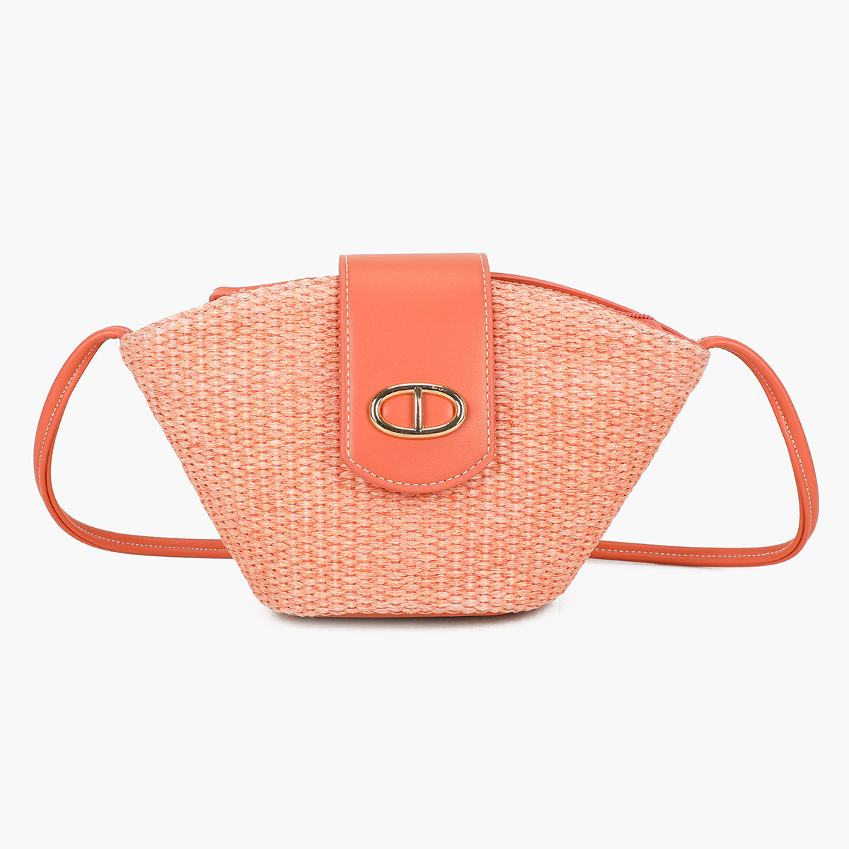 Petit panier à bandoulière corail