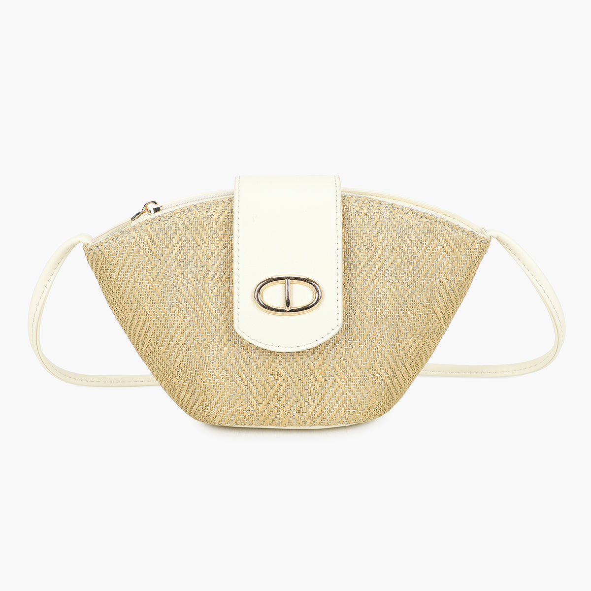 Petit panier à bandoulière écru