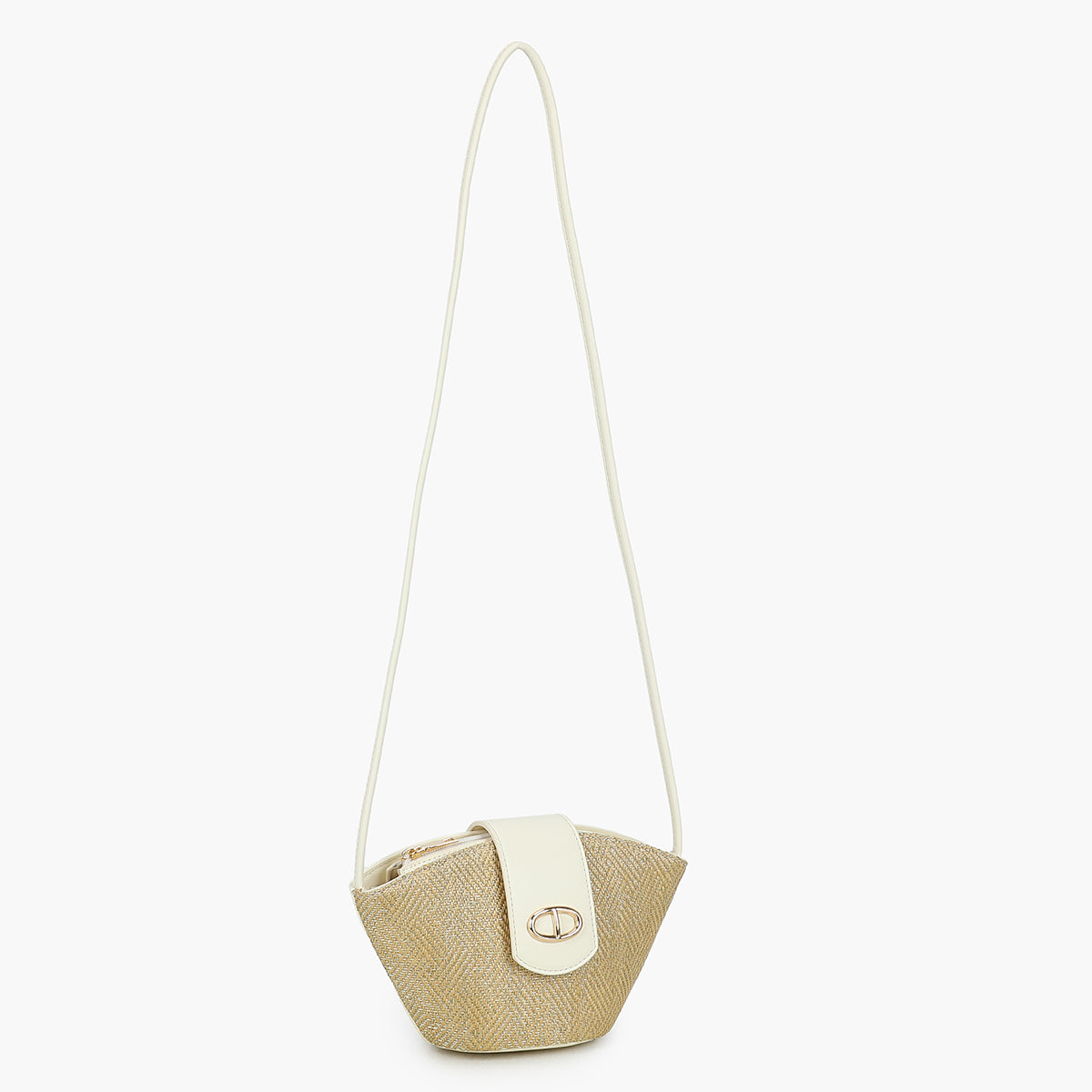 Petit panier à bandoulière écru