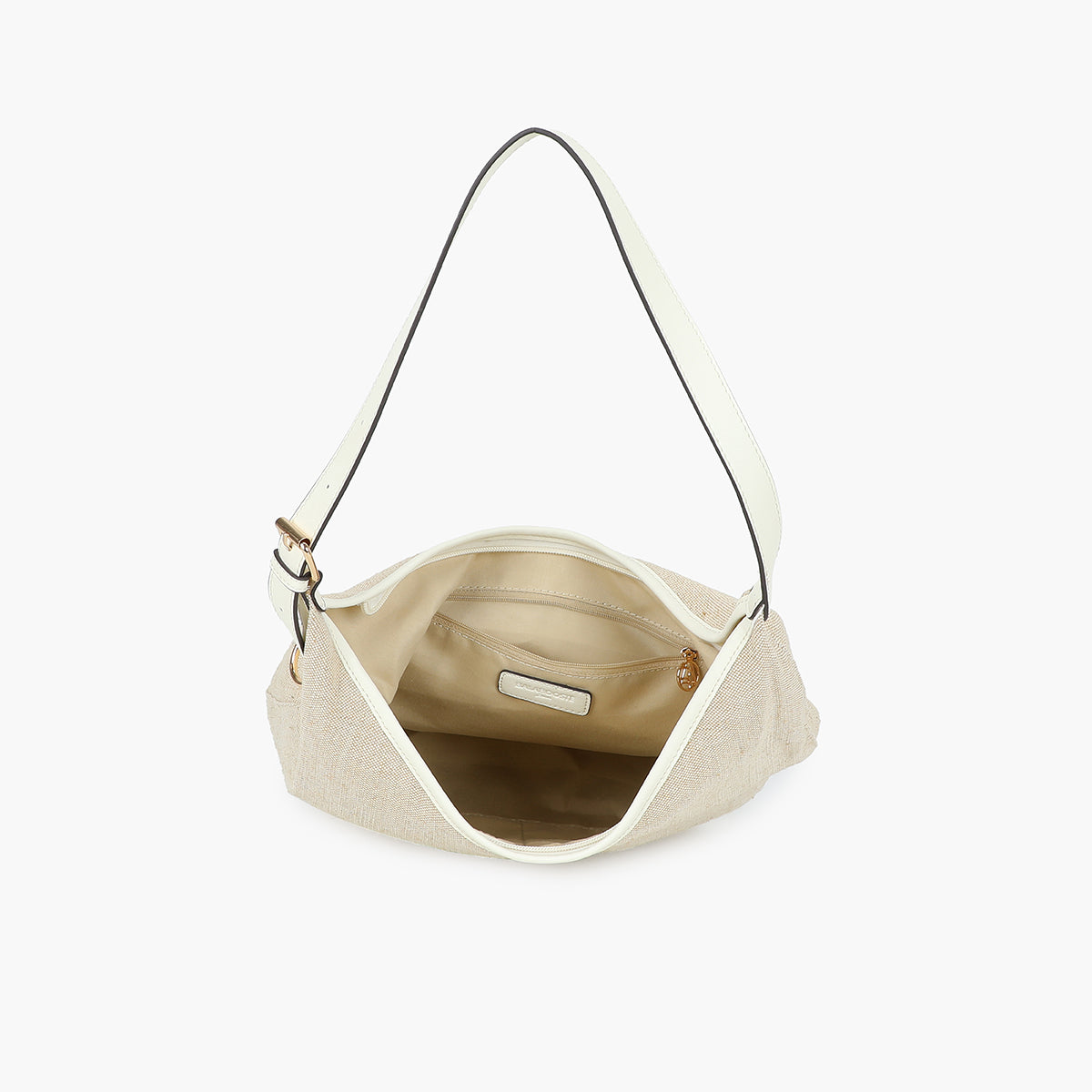 Sac hobo en textile écru