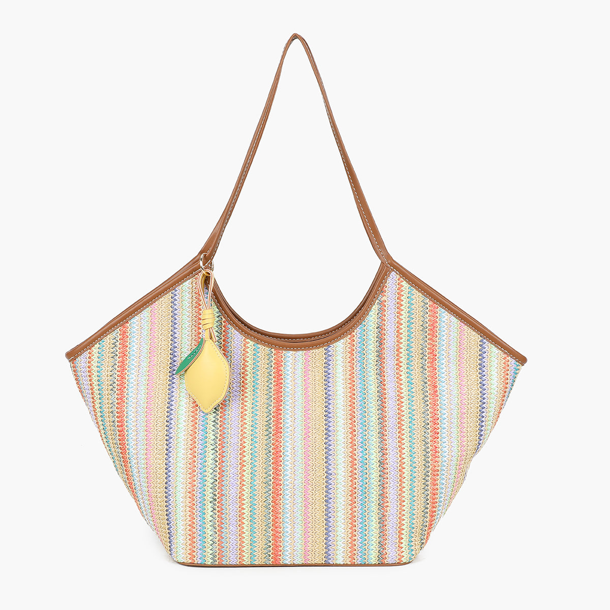 Cabas à rayures multicolores